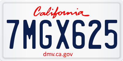 CA license plate 7MGX625