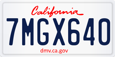 CA license plate 7MGX640