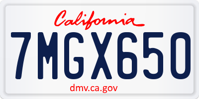 CA license plate 7MGX650