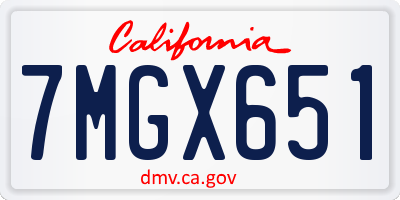 CA license plate 7MGX651