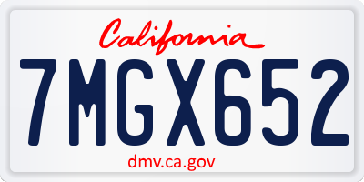 CA license plate 7MGX652