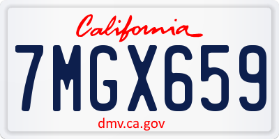 CA license plate 7MGX659