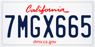 CA license plate 7MGX665