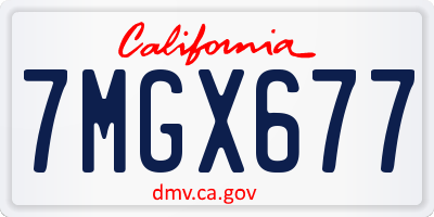 CA license plate 7MGX677