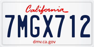 CA license plate 7MGX712