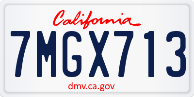 CA license plate 7MGX713