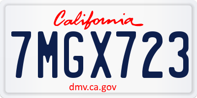 CA license plate 7MGX723