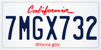 CA license plate 7MGX732