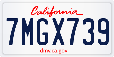 CA license plate 7MGX739
