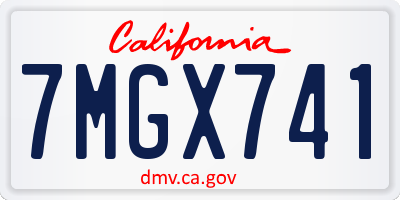 CA license plate 7MGX741