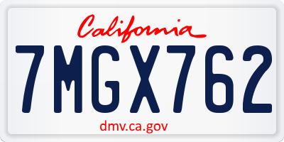 CA license plate 7MGX762