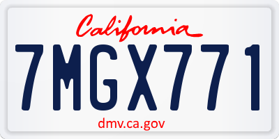 CA license plate 7MGX771