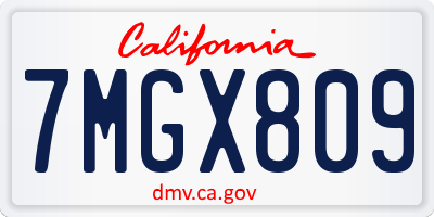 CA license plate 7MGX809