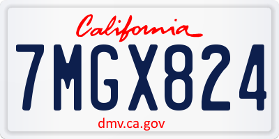 CA license plate 7MGX824