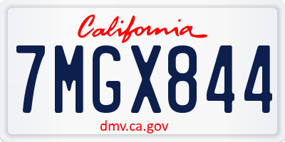 CA license plate 7MGX844