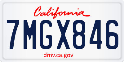 CA license plate 7MGX846