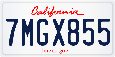 CA license plate 7MGX855