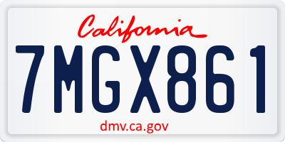 CA license plate 7MGX861