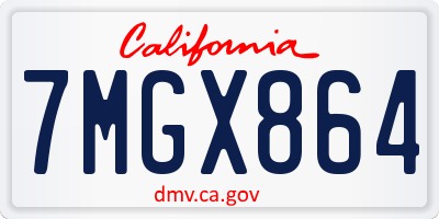 CA license plate 7MGX864