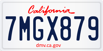 CA license plate 7MGX879