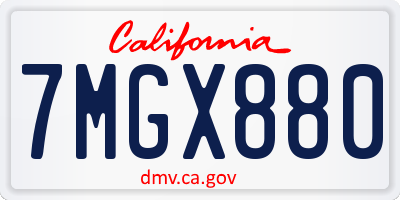 CA license plate 7MGX880