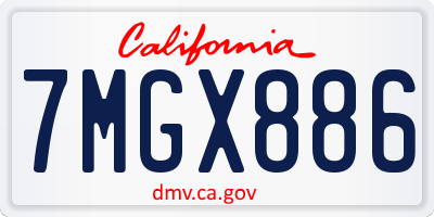 CA license plate 7MGX886