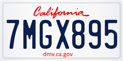 CA license plate 7MGX895
