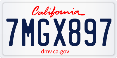 CA license plate 7MGX897
