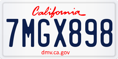 CA license plate 7MGX898