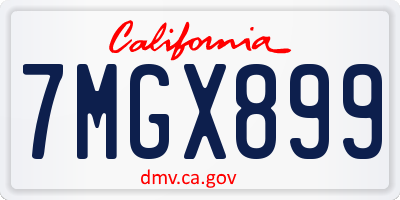 CA license plate 7MGX899