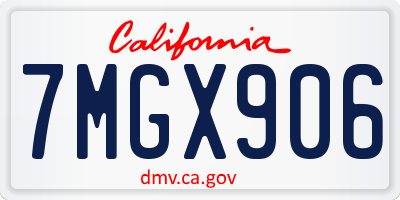CA license plate 7MGX906