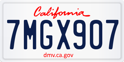 CA license plate 7MGX907