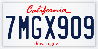 CA license plate 7MGX909