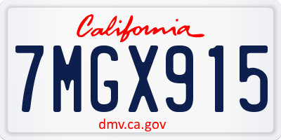 CA license plate 7MGX915