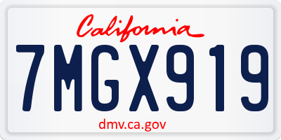 CA license plate 7MGX919