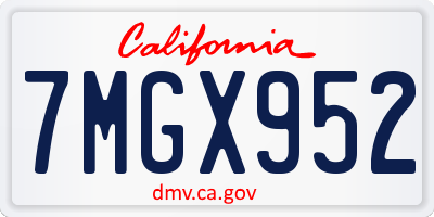 CA license plate 7MGX952
