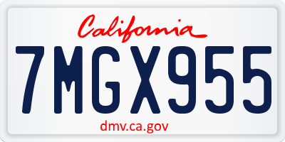 CA license plate 7MGX955