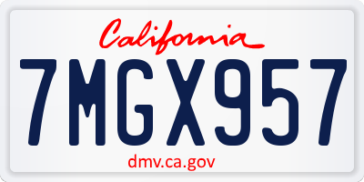 CA license plate 7MGX957