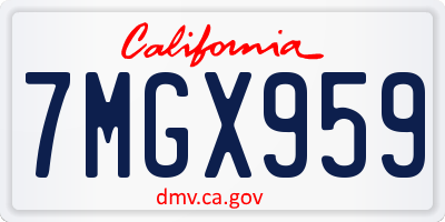 CA license plate 7MGX959
