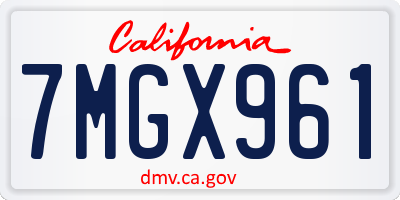 CA license plate 7MGX961