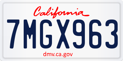CA license plate 7MGX963