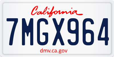 CA license plate 7MGX964
