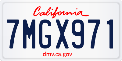 CA license plate 7MGX971