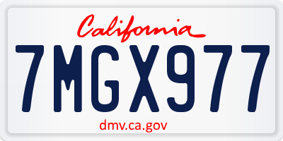 CA license plate 7MGX977