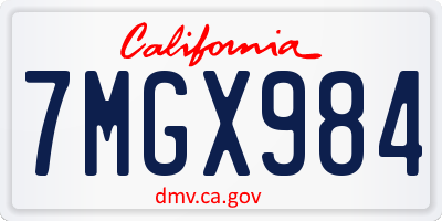 CA license plate 7MGX984