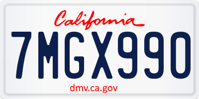 CA license plate 7MGX990