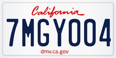 CA license plate 7MGY004