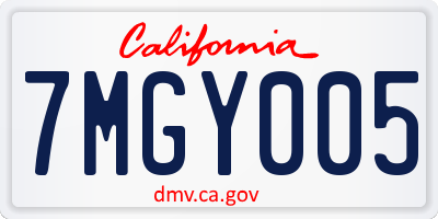CA license plate 7MGY005