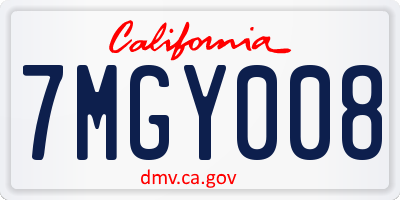 CA license plate 7MGY008