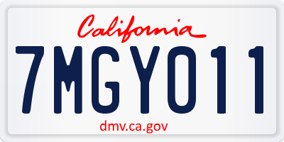 CA license plate 7MGY011